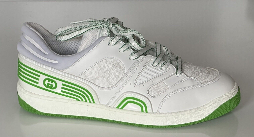 NIB $950 Gucci Women GG Demetra Basket Sneakers White/Green 9.5 US/39.5 700290