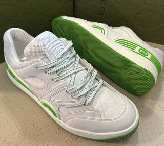 NIB $950 Gucci Women GG Demetra Basket Sneakers White/Green 9.5 US/39.5 700290