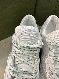 NIB $950 Gucci Women GG Demetra Basket Sneakers White/Green 9.5 US/39.5 700290