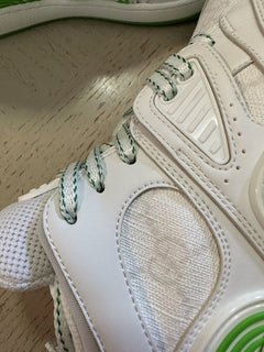 NIB $950 Gucci Women GG Demetra Basket Sneakers White/Green 9.5 US/39.5 700290