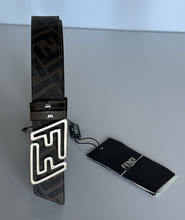 NIB $620 Fendi FF Faster Leather Black&Brown Reversible Belt 95/38 7C0486 Italy