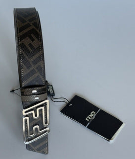 NIB $620 Fendi FF Faster Leather Black&Brown Reversible Belt 95/38 7C0486 Italy