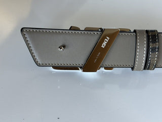 NIB $620 Fendi FF Faster Leather Black&Brown Reversible Belt 95/38 7C0486 Italy