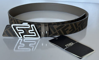 NIB $620 Fendi FF Faster Leather Black&Brown Reversible Belt 95/38 7C0486 Italy