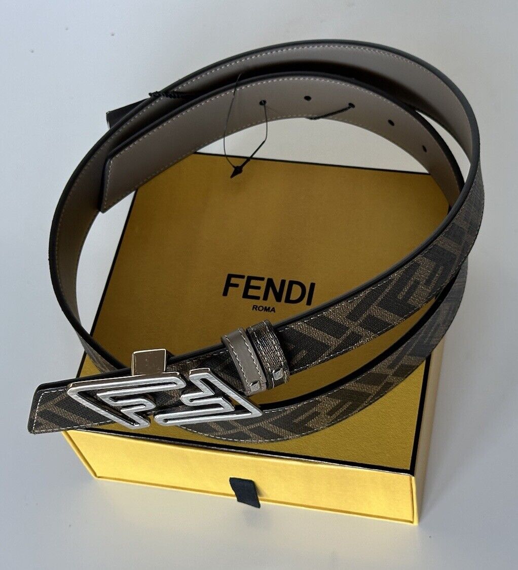 NIB $620 Fendi FF Faster Leather Black&Brown Reversible Belt 100/40 7C0486 Italy