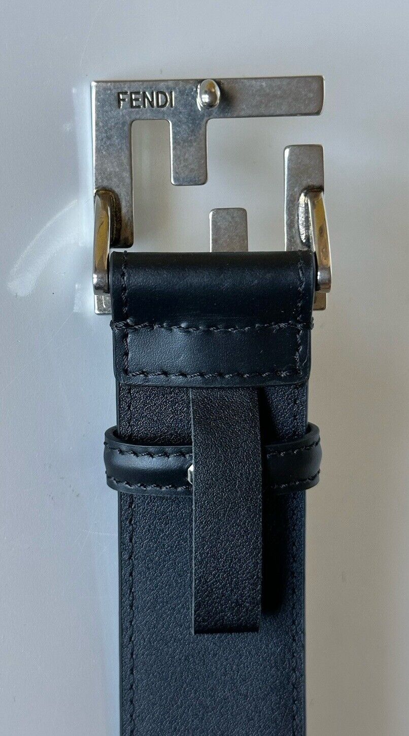 NIB $520 Fendi FF Calf Leather Black Belt 80/36 8C0649 Made in Italy