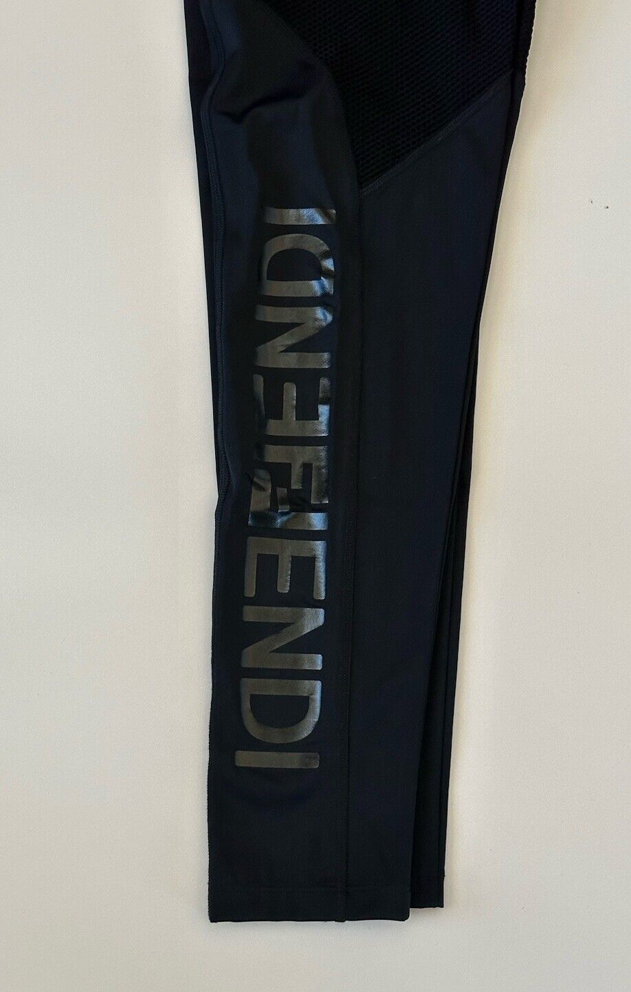 NWT $580 Fendi Women's Black Knitted Fabric Track Pants L  FAB341 Made in Italy