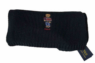 Polo Ralph Lauren Bear Knit Black Scarf 183cmx30.5cm NWT $78