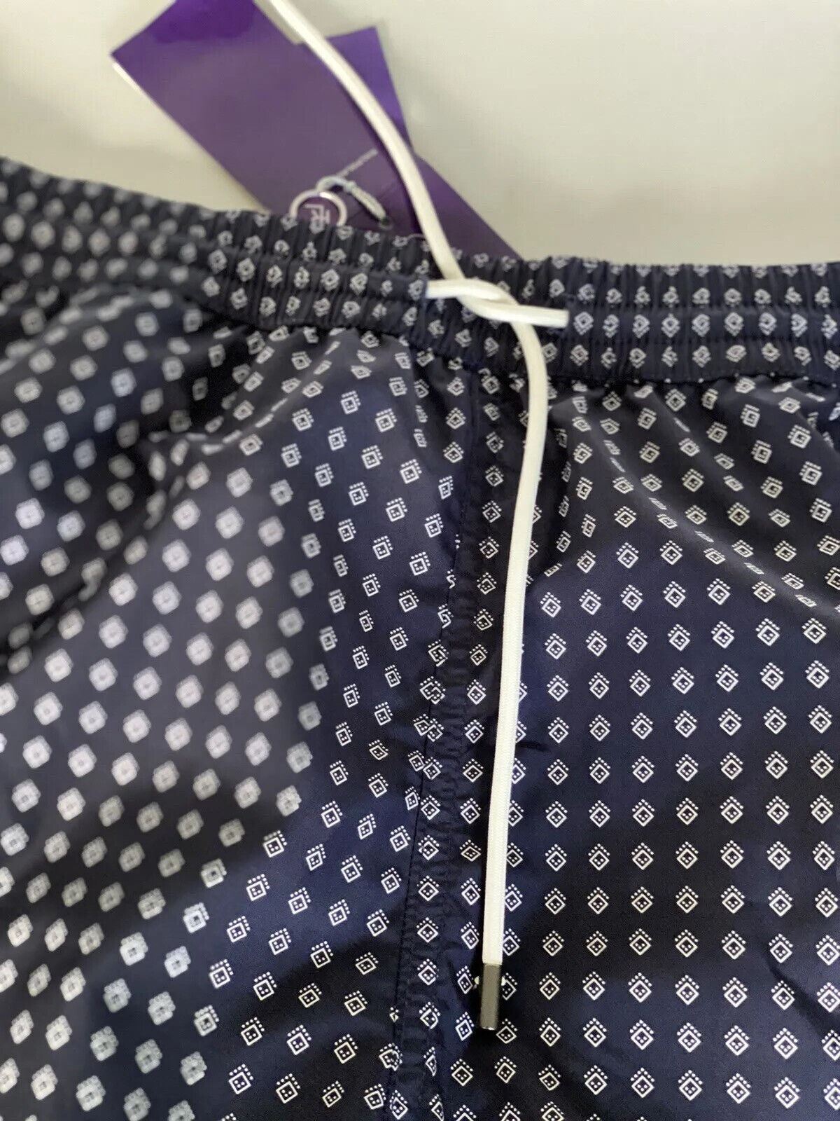 NWT $395 Polo Ralph Lauren Purple Label Mens Navy Swim Shorts Trunks M Portugal