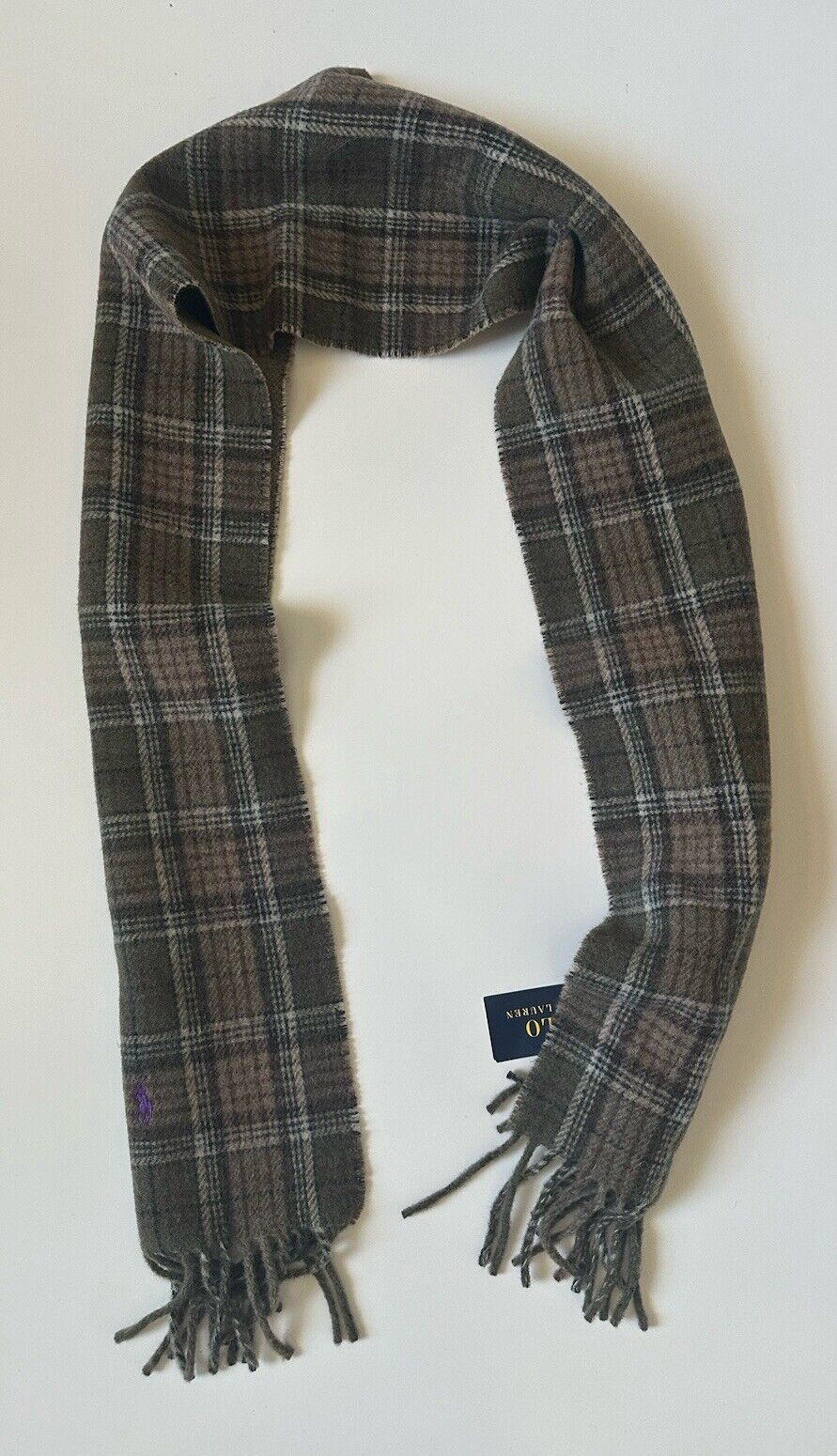NWT $75 Polo Ralph Lauren Wool Scarf 168cmx25cm Made in Italy