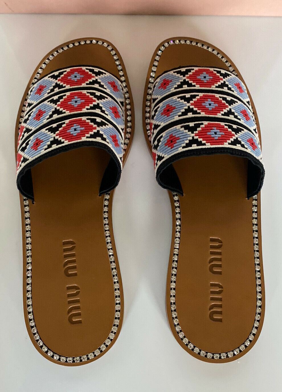 NWOT $590 PRADA Miu Miu Women's Rosso Sandals 10 US (40 Euro) Italy