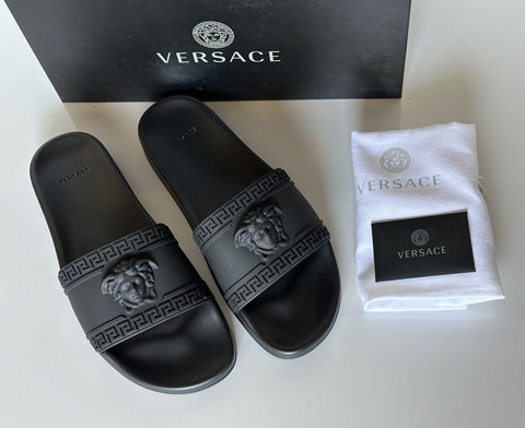 NIB $375 VERSACE Medusa Head Men's Black Sandals 11 US (44 Euro) DSU5883 Italy