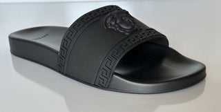 NIB $375 VERSACE Medusa Head Men's Black Sandals 11 US (44 Euro) DSU5883 Italy