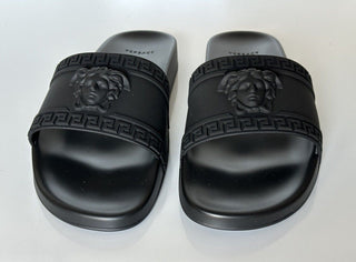 NIB $375 VERSACE Medusa Head Men's Black Sandals 11 US (44 Euro) DSU5883 Italy