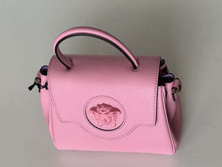 NWT $2125 Versace Top Handle Leather Pink Small Shoulder Bag DBFI040 Italy