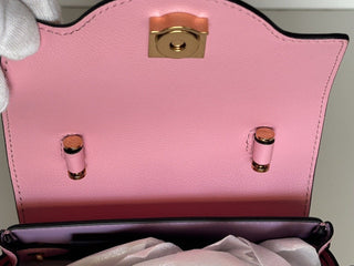 NWT $2125 Versace Top Handle Leather Pink Small Shoulder Bag DBFI040 Italy