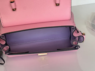 NWT $2125 Versace Top Handle Leather Pink Small Shoulder Bag DBFI040 Italy