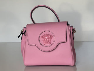 NWT $2125 Versace Top Handle Leather Pink Small Shoulder Bag DBFI040 Italy