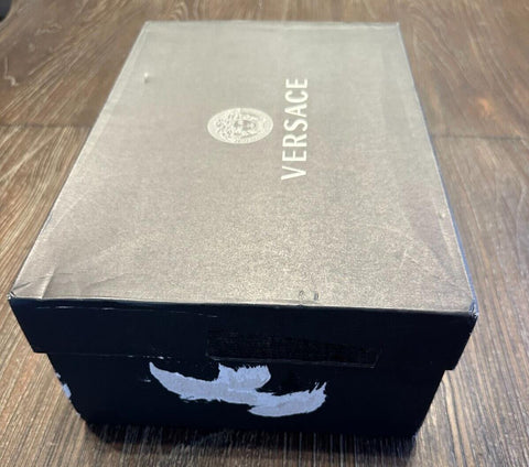 New $800 VERSACE Men's Brown Calf Leather Driver Shoes 10 US (43 Euro) 1006271