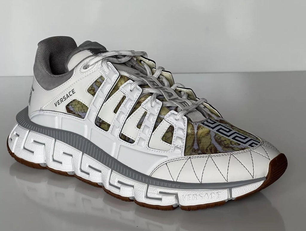 Versace Men's Trigreca Barocco Sneakers White 13 (46 Euro) IT DSU8094IT NIB $990