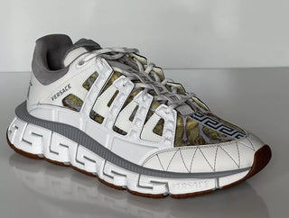 Versace Men's Trigreca Barocco Sneakers White 13 (46 Euro) IT DSU8094IT NIB $990