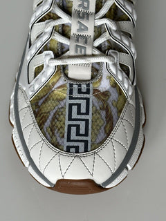 Versace Men's Trigreca Barocco Sneakers White 13 (46 Euro) IT DSU8094IT NIB $990