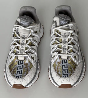 Versace Men's Trigreca Barocco Sneakers White 13 (46 Euro) IT DSU8094IT NIB $990