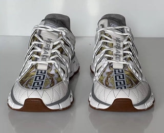 Versace Men's Trigreca Barocco Sneakers White 13 (46 Euro) IT DSU8094IT NIB $990