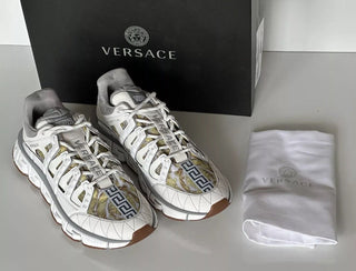 Versace Men's Trigreca Barocco Sneakers White 13 (46 Euro) IT DSU8094IT NIB $990