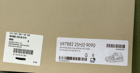 NIB Gucci Men's Low-top White/Red Leather Sneakers 9.5 US (Gucci 9G) 697882 IT