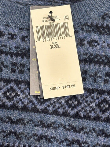 Polo Ralph Lauren Men's Knit Wool Sweater Blue 2XL NWT $198