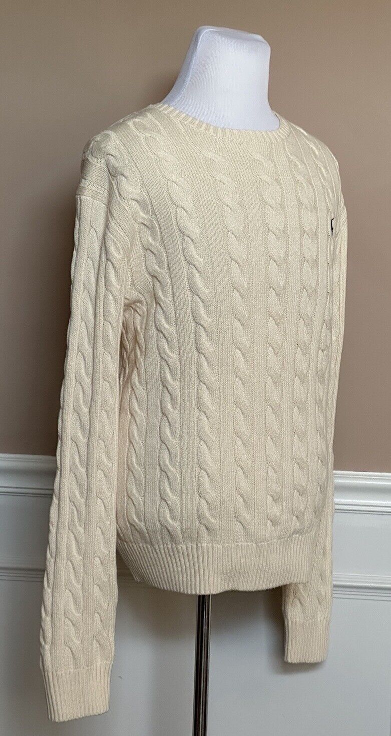 NWT $138 Polo Ralph Lauren Men's Knit Cotton Sweater Cream 2XL/2TG