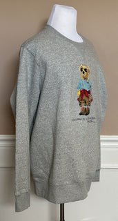 NWT $168 Polo Ralph Lauren Long Sleeve Bear Fleece Sweatshirt Gray 2XL