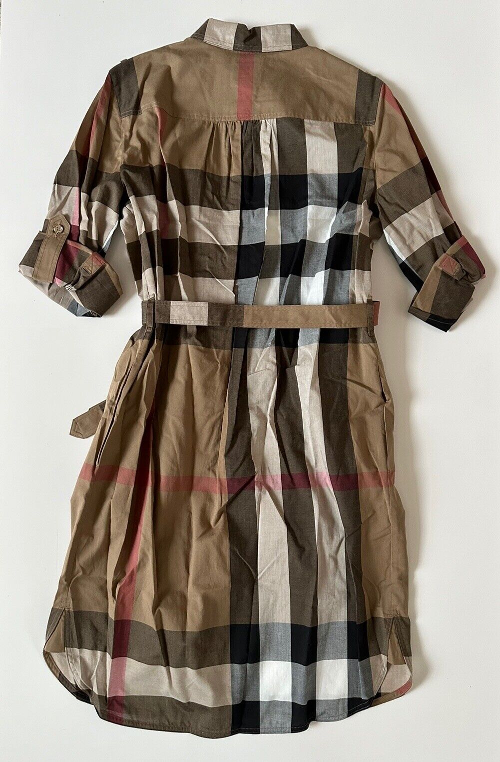 NWT $760 Burberry Kelsy Women’s Toupe Brown Check Dress 4 US (38 Euro) 8080374