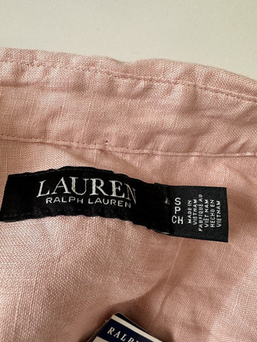 NWT $115 Lauren Ralph Lauren Women’s Linen Long Sleeve Shirt Pale Pink Medium