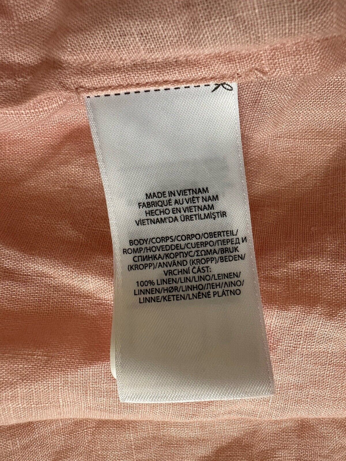 NWT $115 Lauren Ralph Lauren Women’s Linen Long Sleeve Shirt Pale Pink Large