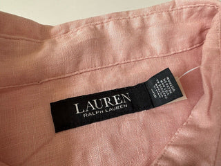NWT $115 Lauren Ralph Lauren Women’s Linen Long Sleeve Shirt Pale Pink Large