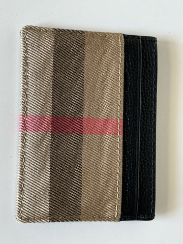 Burberry Vintage Check Archive Beige/Black Leather Card Case 80731411 NWT $260