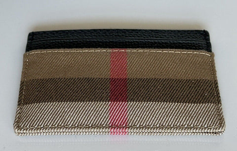 Burberry Vintage Check Archive Beige/Black Leather Card Case 80731411 NWT $260