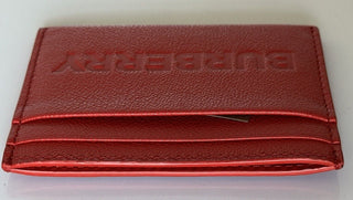NWT $250 Burberry Sandon Embossed Smooth Leather Red Card Case 80613681