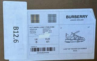 NIB Burberry Women's Fashion White Low Top Sneakers 11 US (41 Eu) 8053929