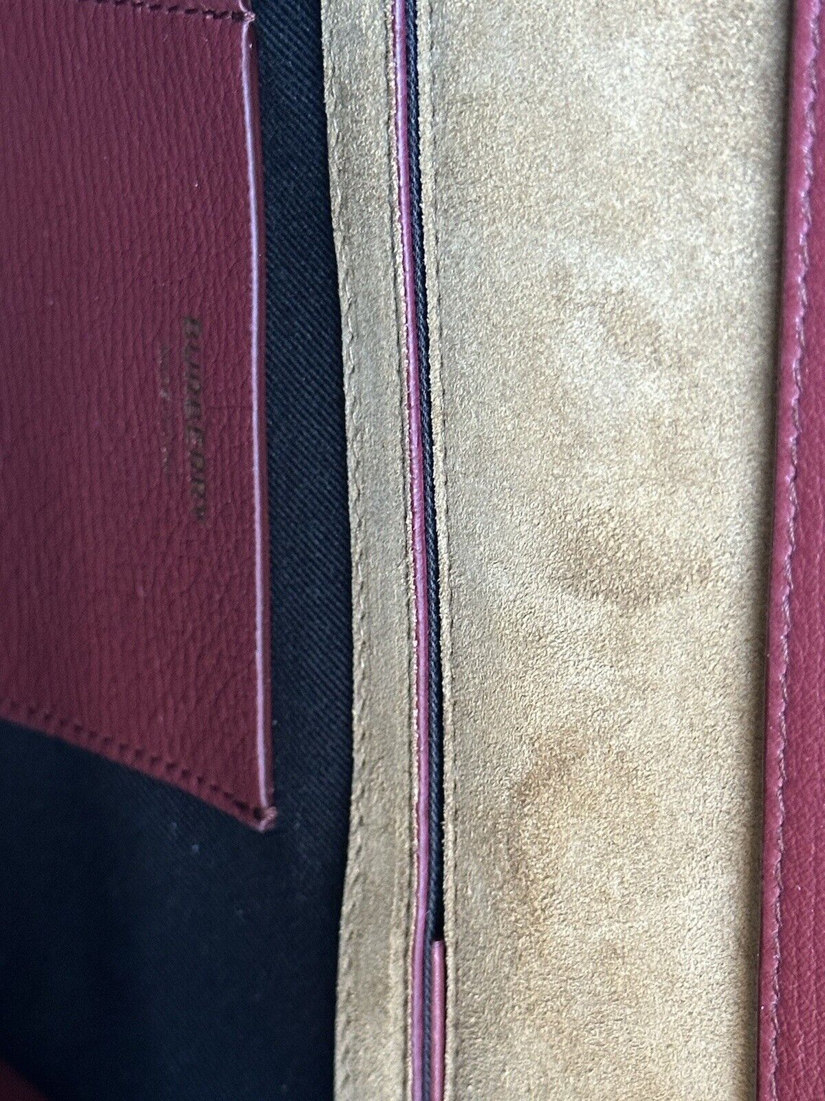 NWT Burberry Small Macken House Check Leather Cross Body Bag Crimson 8080159