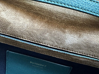 NWT Burberry Small Macken House Check Leather Cross Body Bag Green 80801611
