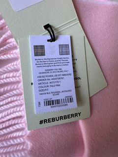 Burberry Ble Roundal Jacquard Wool Scarf 168 cm x 30 cm 80721791 Italy NWT $370