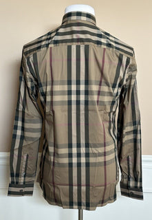 NWT $570 Burberry Men's Nelson Pebble Cotton Button-up Shirt M 8073400