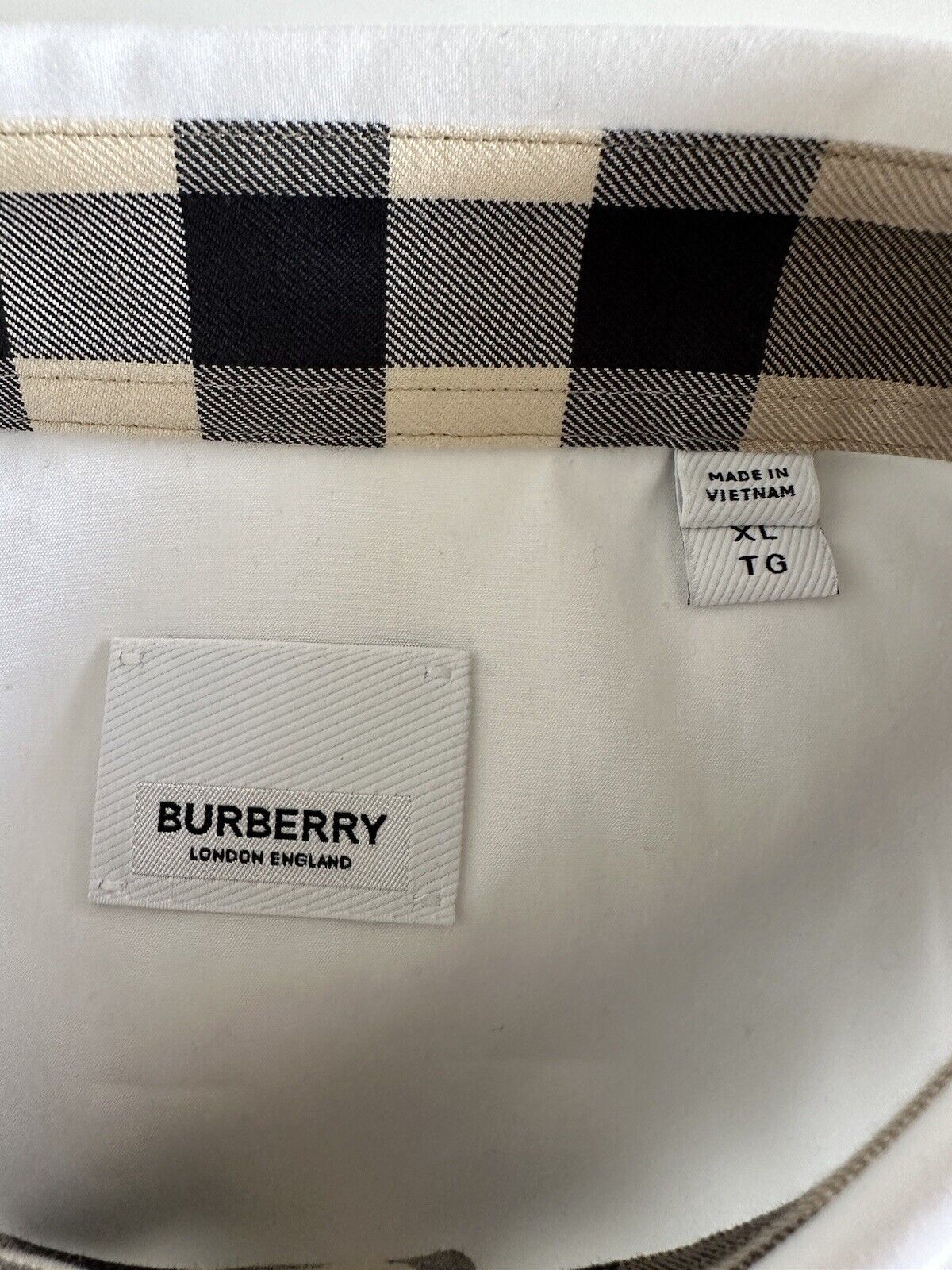 NWT $530 Burberry Cambridge Men's White Cotton Button-Up Shirt XL 8066768