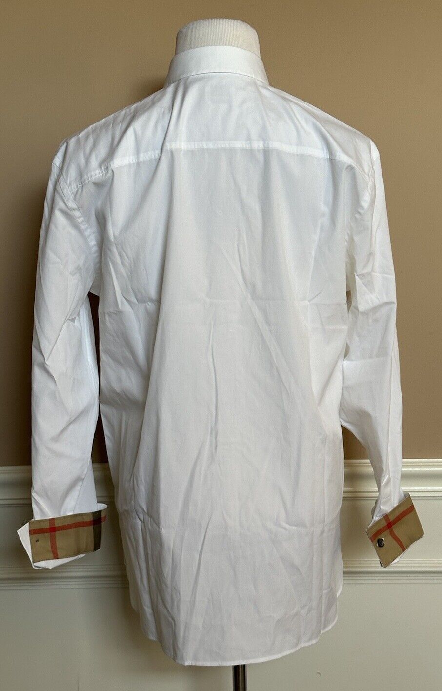 NWT $530 Burberry Cambridge Men's White Cotton Button-Up Shirt XL 8066768