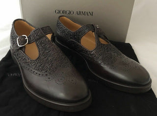 NIB $1275 Giorgio Armani Slipper Monkstrap Men’s Sandals Brown 9 US X2L084 IT