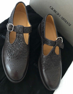 NIB $1275 Giorgio Armani Slipper Monkstrap Men’s Sandals Brown 9 US X2L084 IT