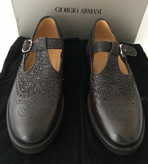 NIB $1275 Giorgio Armani Slipper Monkstrap Men’s Sandals Brown 9 US X2L084 IT